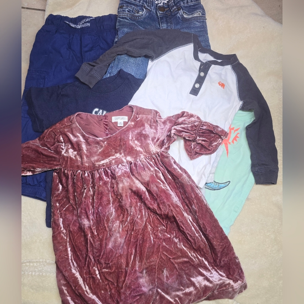 Lot of 7 Kids Clothing Vintage Various Mix Bundle Size 2T